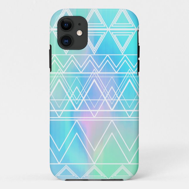 Turquoise Multi Tribal Case-Mate iPhone Case (Back)