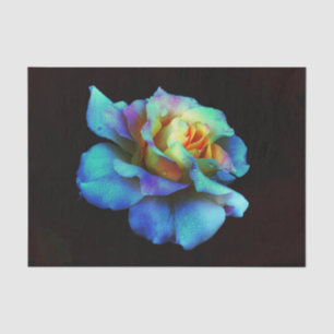 Turquoise N Gold Rainbow Rose Tissue Paper