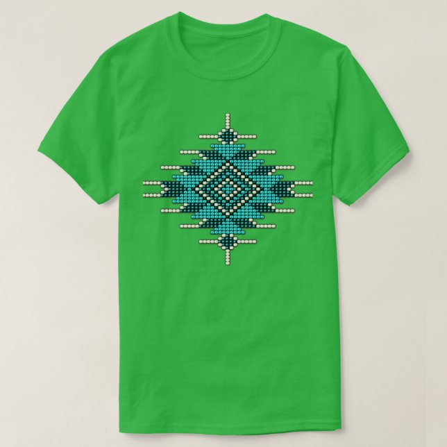Turquoise Native AmericanStyle Sunburst  T-Shirt (Design Front)