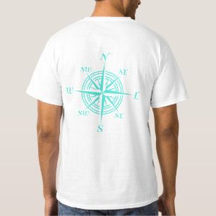 Turquoise Nautical Compass Rose T-Shirt