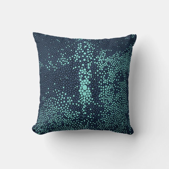 Turquoise & Navy blue Shagreen Cushion (Front)