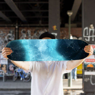 Turquoise Nebula Skateboard   Cosmic Skateboard