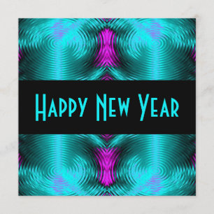 turquoise new year invitation