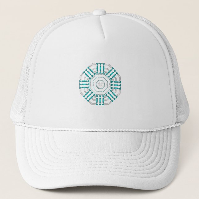 Turquoise Nexus Trucker Hat Baseball Cap (Front)