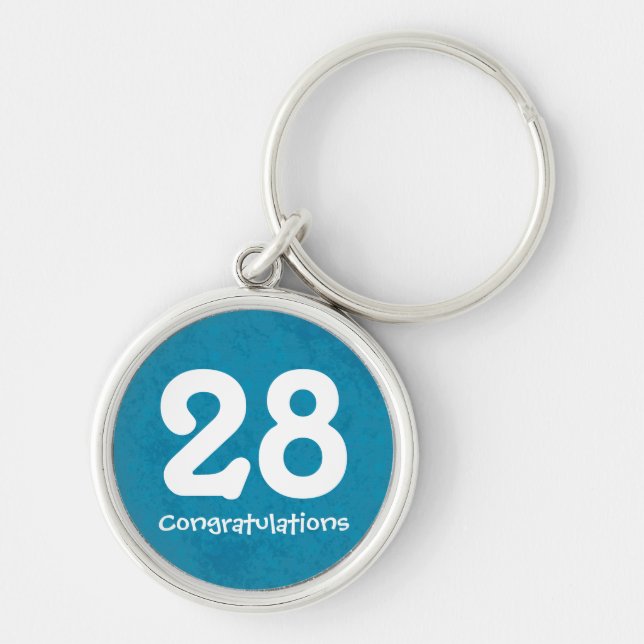 Turquoise Numbered Anniversary Keychain (Front)