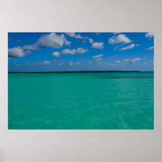 Turquoise Ocean and Blue Sky Photography Poster