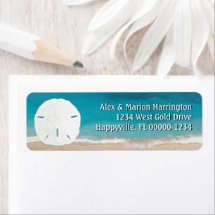 Turquoise Ocean Sand Dollar Return Address