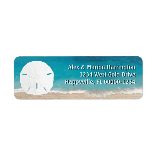 Turquoise Ocean Sand Dollar Return Address Return Address Label