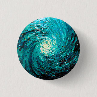 Turquoise Ocean Vortex Abstract 3 Cm Round Badge