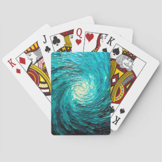 Turquoise Ocean Vortex Abstract Playing Cards
