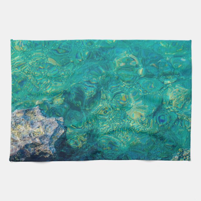 Turquoise ocean water tea towel (Horizontal)