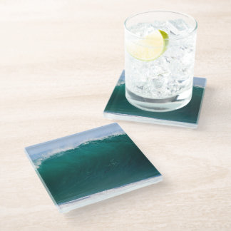 Turquoise Ocean Wave Glass Coaster