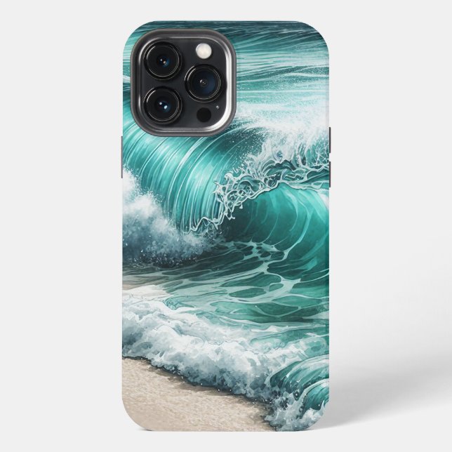 Turquoise Ocean Wave iPhone Case (Back)