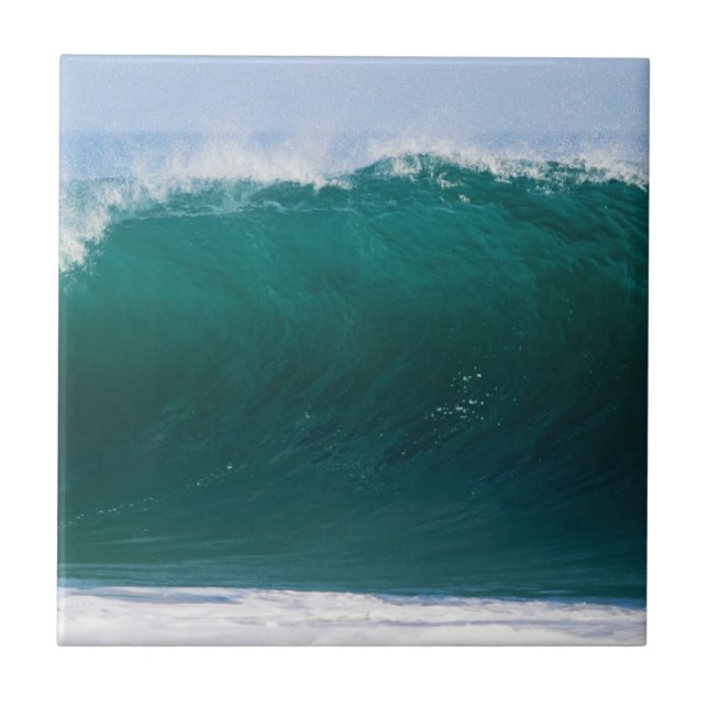 Turquoise Ocean Wave Tile (Front)
