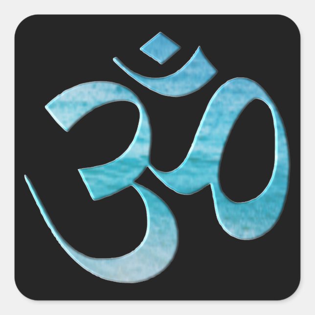 Turquoise Om  Square Sticker (Front)