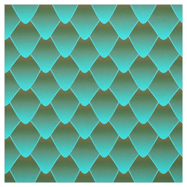 Turquoise Ombre Dragon Scales Fabric (Swatch)