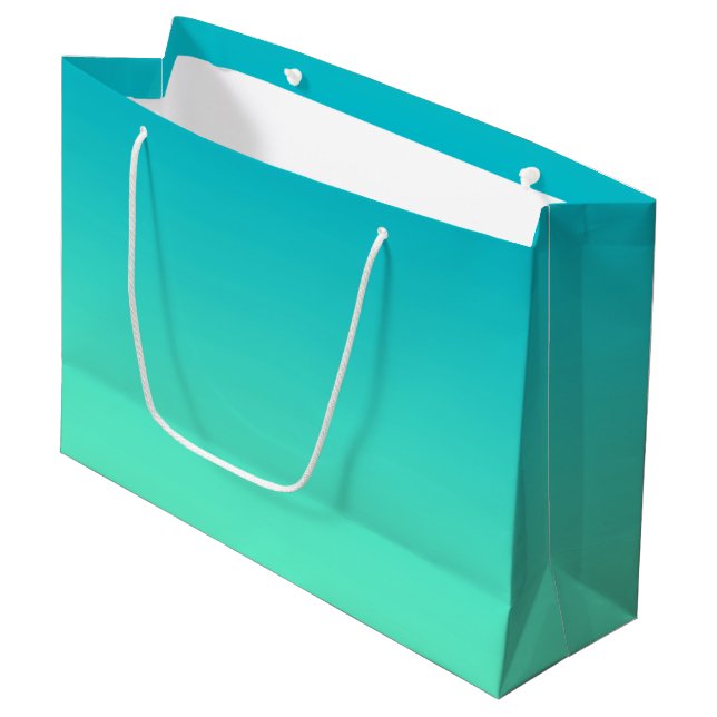 Turquoise Ombre Large Gift Bag (Front Angled)