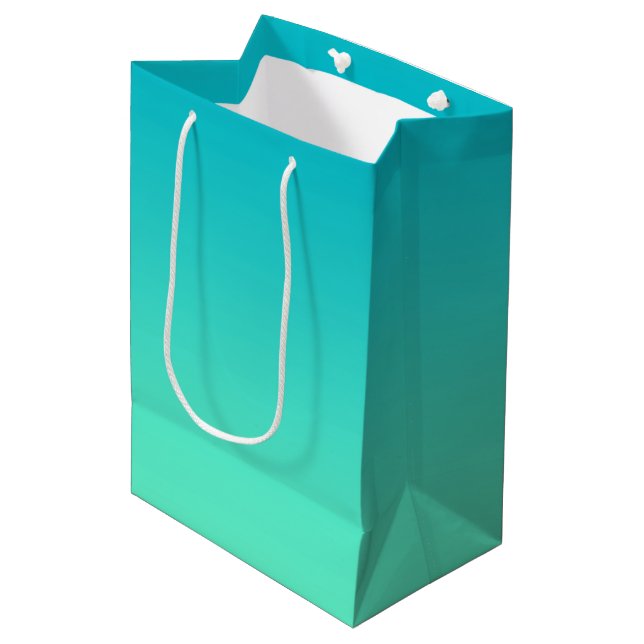 Turquoise Ombre Medium Gift Bag (Front Angled)