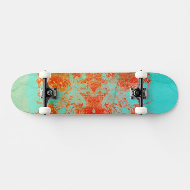 Turquoise Ombre Stamp Skateboard (Horz)