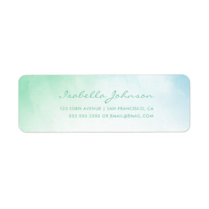 Turquoise Ombre Watercolor Ocean Tides Wedding