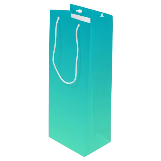 Turquoise Ombre Wine Gift Bag (Front Angled)