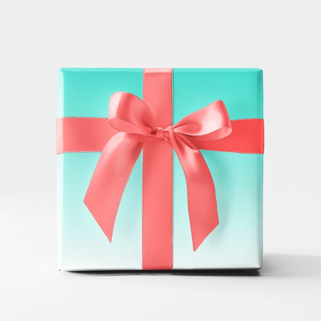 Turquoise Ombre Wrapping Paper (Turquoise White Gradient Ombre Wrapping Paper)