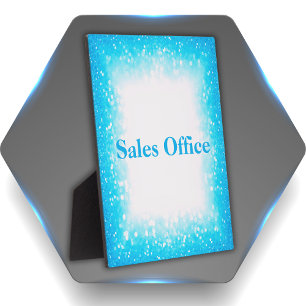 Turquoise on White, Monogram - Glitter   Plaque