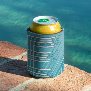 Turquoise opal white can cooler