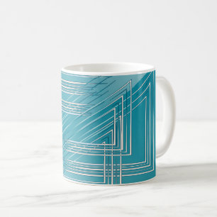 Turquoise opal white coffee mug