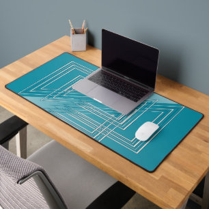 Turquoise opal white desk mat