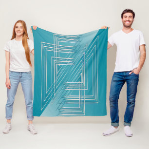 Turquoise opal white fleece blanket