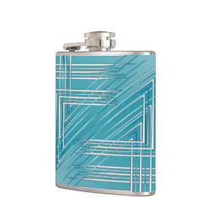 Turquoise opal white hip flask