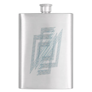 Turquoise opal white hip flask