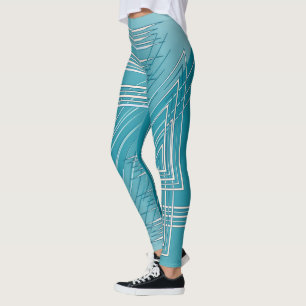 Turquoise opal white leggings