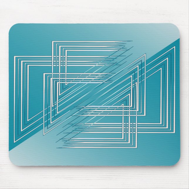 Turquoise opal white mouse mat (Front)