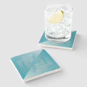 Turquoise opal white stone coaster