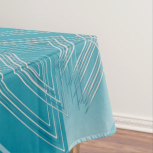 Turquoise opal white tablecloth