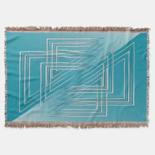 Turquoise opal white throw blanket
