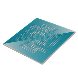 Turquoise opal white tile