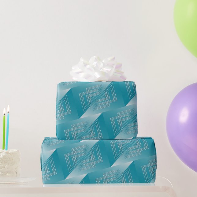 Turquoise opal white wrapping paper (Party Gifts)