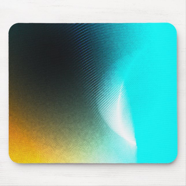 Turquoise Orange Abstract Gradient Mesh Art Mouse Mat (Front)