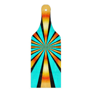 Turquoise Orange Black Radial Pattern Cutting Board