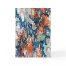 Turquoise, Orange, Grey Watercolor Greeting Card
