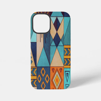 Turquoise & Orange Patchwork iPhone 12 Mini Case