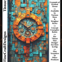 Turquoise & Orange Steampunk Clock CZ1 Decoupage