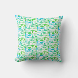 Turquoise Oval Shape Spots Pattern Cushion Pillow