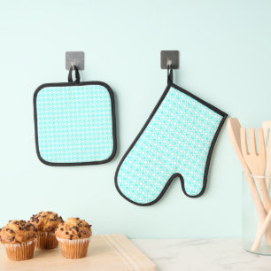 Turquoise Oven Mitt & Pot Holder Set