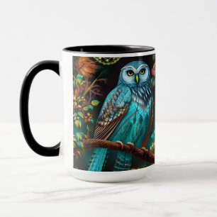 Turquoise owl mug