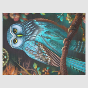 Turquoise owl tissue paper