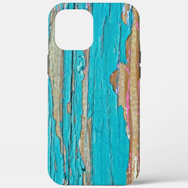 Turquoise Paint On Weathered Wood Case-Mate iPhone Case (Back)